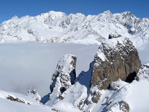 Raid à skis de 4 jours dans le Haut Val Montjoie